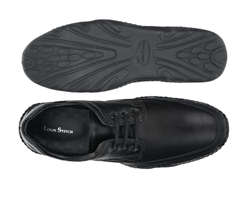 Image of LOUIS STITCH Genuine Leather Formal Shoes for Men | Ultra Lightweight and Flexible Rubber Sole Men's Formal Derby Shoes | Formal Lace Up Derby Shoes for Men | LSAXPL |