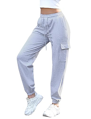 Bresdk Cargohose Damen Lang Jogginghose Baumwolle Freizeithose Hohe Taille...