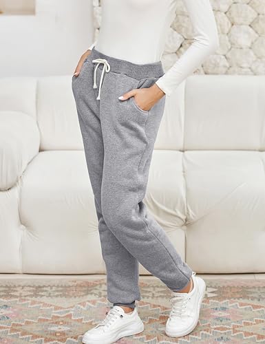 Image of Yeokou Women's Warm Sherpa Lined Athletic Sweatpants Joggers Fleece Pants