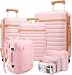 UKEIN PRO Luggage Sets 7 Piece, Durable Hardside ABS Carry on Luggage with Spinner Wheels & YKK Zipper TSA Lock, Large Checked Travel Suitcase With Backpack Set for Men and Women,20/24/28 Inch