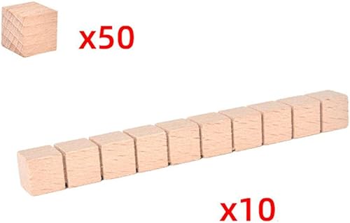 Miniatura 7 de Montessori DIY Base de madera de diez bloques de matemáticas manipulativas matemáticas tempranas aprendizaje matemático, paquete A