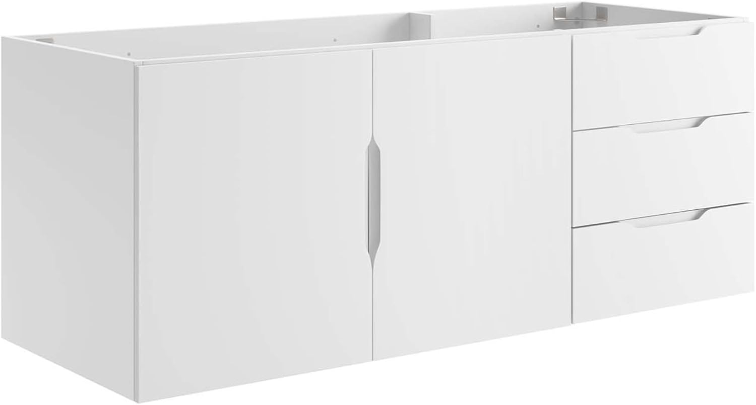 48 in. Vitality Bathroom Vanity Cabinet Without Sink Basin, White