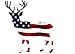 Deer Hunter Buck Decal Sticker Silhouette American Flag USA Large 5x5 Inch Patriotic Decal Auto Bumper Sticker Vinyl Car Truck RV SUV Boat Window Hunting