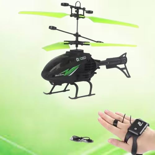 Image of ENCHANTMENT Remote Control Helicopter Flying Toy for 6+ Years Boys with Palm Sensing, LED Lights, Watch Remote - Rechargeable Birthday (Pack of 1)