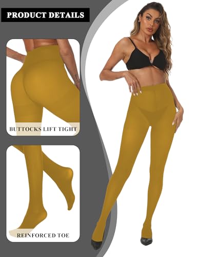Image of Buauty 80D Black Tights for Women,Opaque Tights Soft, High Waist Soft Nylon Pantyhose