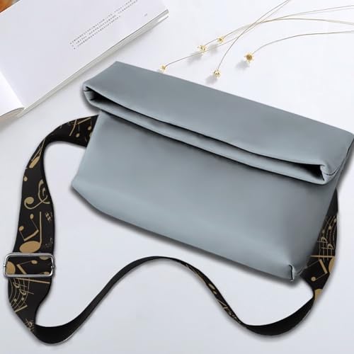Image of Coldinair Music Note Purse Straps Replacement Crossbody Bag Straps,Black Wide Shoulder Strap Adjustable Guitar Strap for Purse Handbag