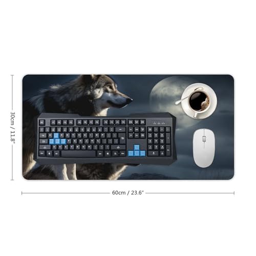 Night Wolves Desk Pad Large Desk Protector 24 x 12 pulgadas miniatura 2