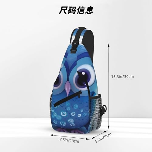 Blue Owl(1 Printed Cross Chest Bag Diagonally Chest Messenger Bag4