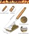 Grillbürste Messing, HAZENS Grill Reinigungsbürste Edelstahl Schaber, dichte Edelstahlborsten, 39cm Extra Langer Holzgriff, für Gasgrill, Holzkohlegrill, Kugelgrill, Elektrogril und Grillrost