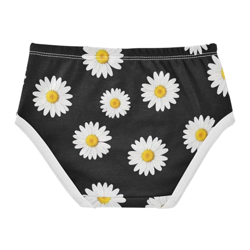 Cotton Toddler Girls Underwear White Daisies Yellow Solid Black Little Girl Panties Colorful Briefs Underpants 2t2