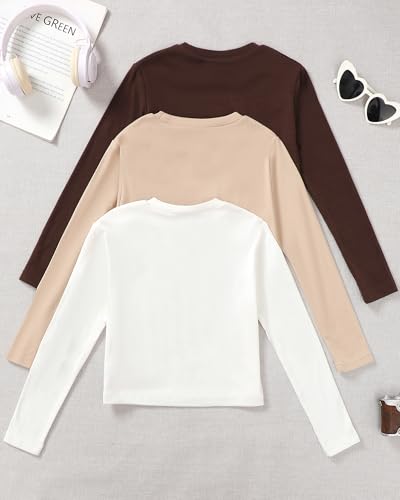 Girls Long Sleeve T Shirts Pack Tween Kids Fall Winter Outfits Teen Clothes Girl Tee Tops3