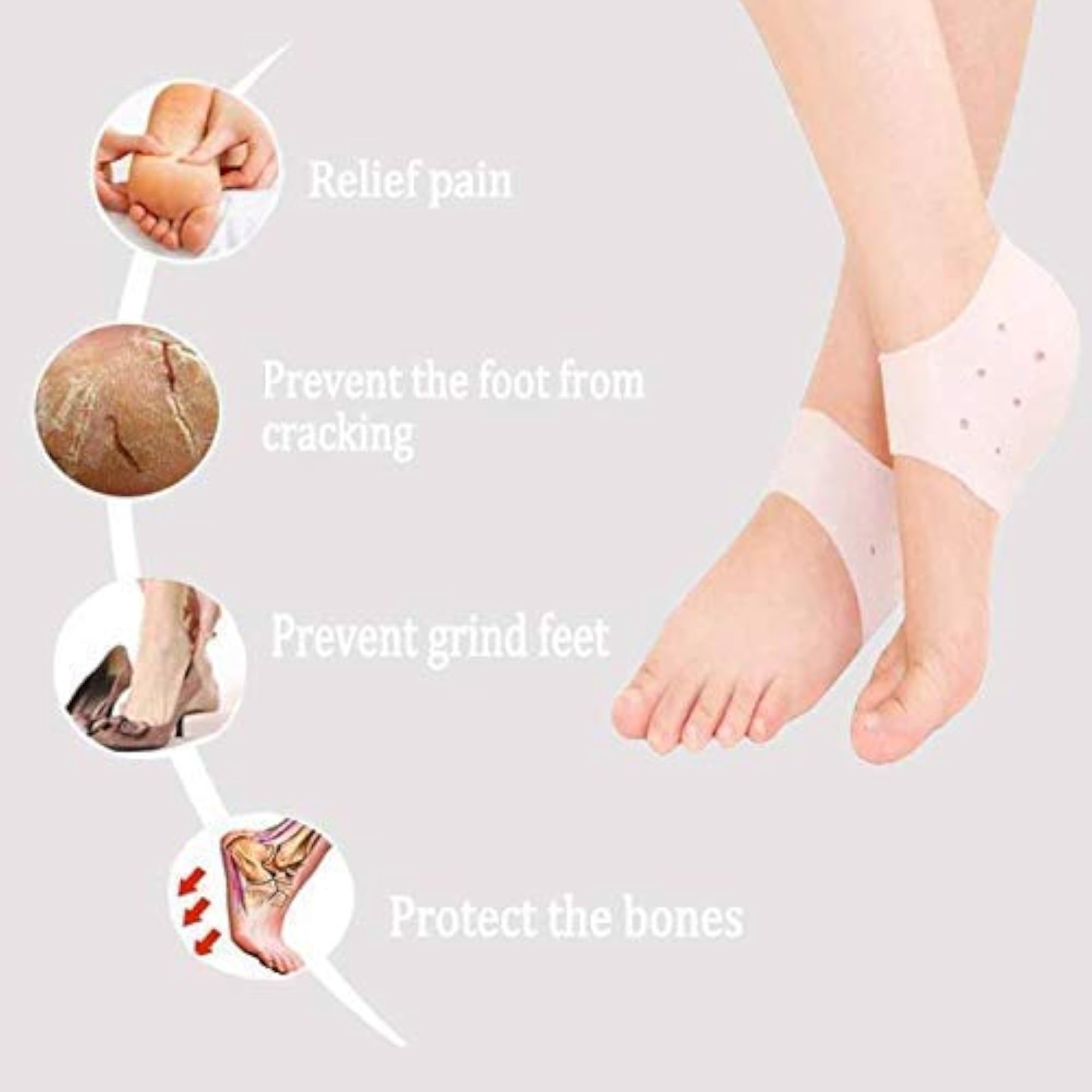 Silicone Heel Protector Sleeves for Pain Relief