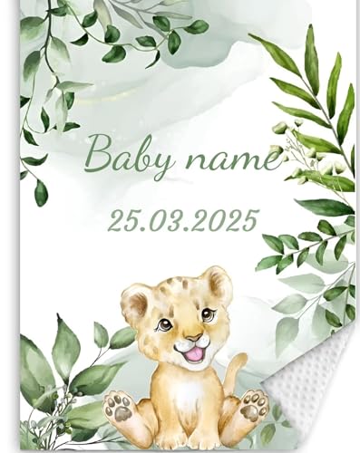 Babydecke mit Namen und Geburtsdatum kuschelig weich Baby Decken Neugeborenen,Flauschige Warme Krabbeldecke für Kinder Kleinkinder Mädchen Junge Baby Shower Deko Babyparty