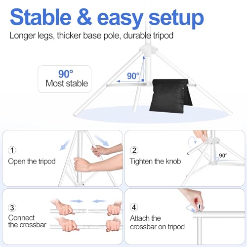 EMART Photo Backdrop Stand Kit 7x10ft/2.1Mx3M Video Studio Adjustable Background Support System Kit, Photography Backdrop Stand for Parties with 2 Sand Bags and 4 Clamps by EMART - Image 4