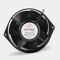 GOLDMAN SERVICE | Axiallüfter für Belüftung und Kühlung, Hoher Luftstrom, Geräuscharm, Metallflügel, Kugellager, Aluminiumgehäuse | Maße: 150 X 162 X 55 mm