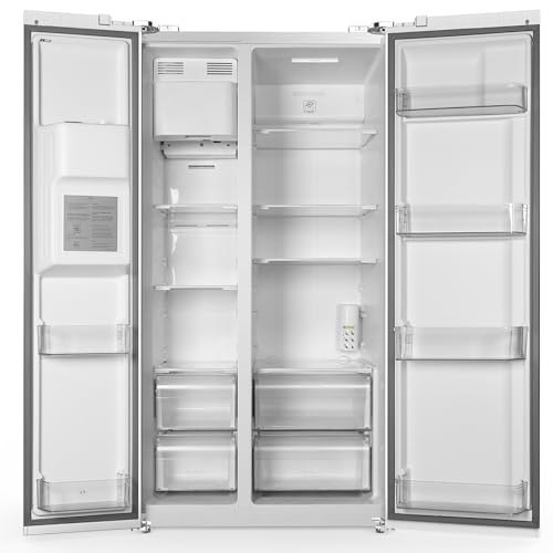 Image of Electactic 20 Cu.ft. Large Refrigerator Fridge, 2 French Door Stainless Steel with Water Dispensor, Ice Maker for the Kitchen