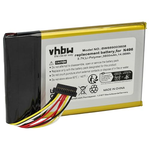 vhbw 1x Batterie Remplacement pour Magellan N496 pour GPS, Appareil de Navigation (3800mAh, 3,7V, Li-polymère)