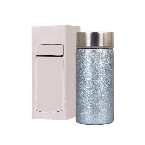Image of Titanium Water Cup with Lid, Leakproof & Lightweight Portable Bottle, Durable Metal Drink Container for Office Travel Home, Reusable Teacup for Daily Use (Titanium Blue, 350 ML)