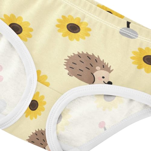 Girls' Underwear Cute Hedgehog Flowers Floral Yellow Toddle Brief Panties 23019924