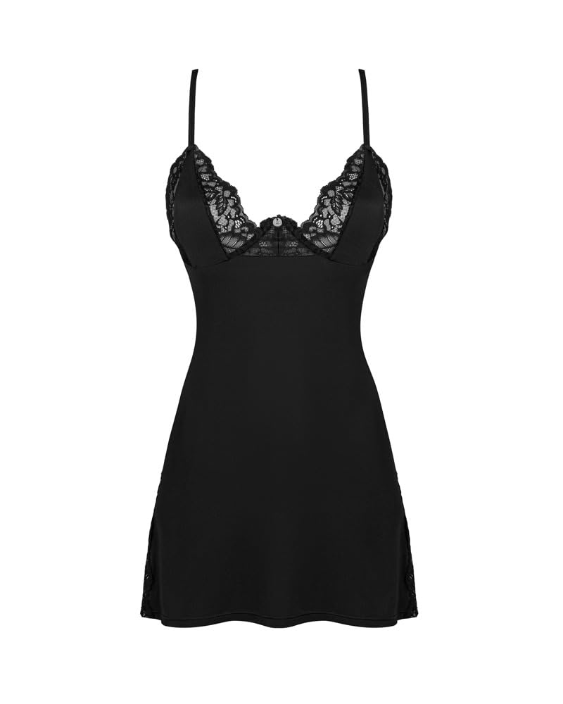 Obsessive Bellastia Negligé Set, Schwarz, XS/S