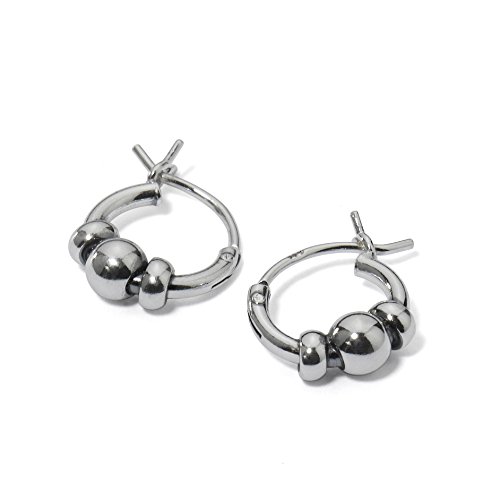 Silverline Jewelry 925 Sterling Silver Small 10mm Bali Style Click Top Unisex Hoop Earrings