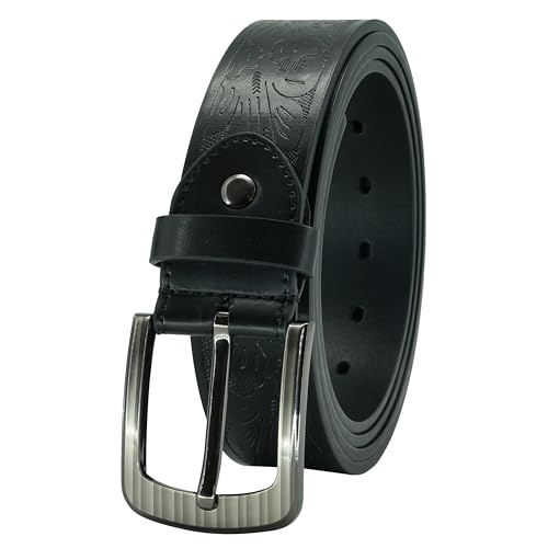 ANYWALK Men's Western Belts Big and Tall Black Cowboy Belt Men 52 to 54 Inch