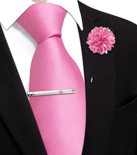 Image of Hi-Tie Men's Extra Long Solid Satin Tie Set 63 Inch /70 Inch Formal Necktie
