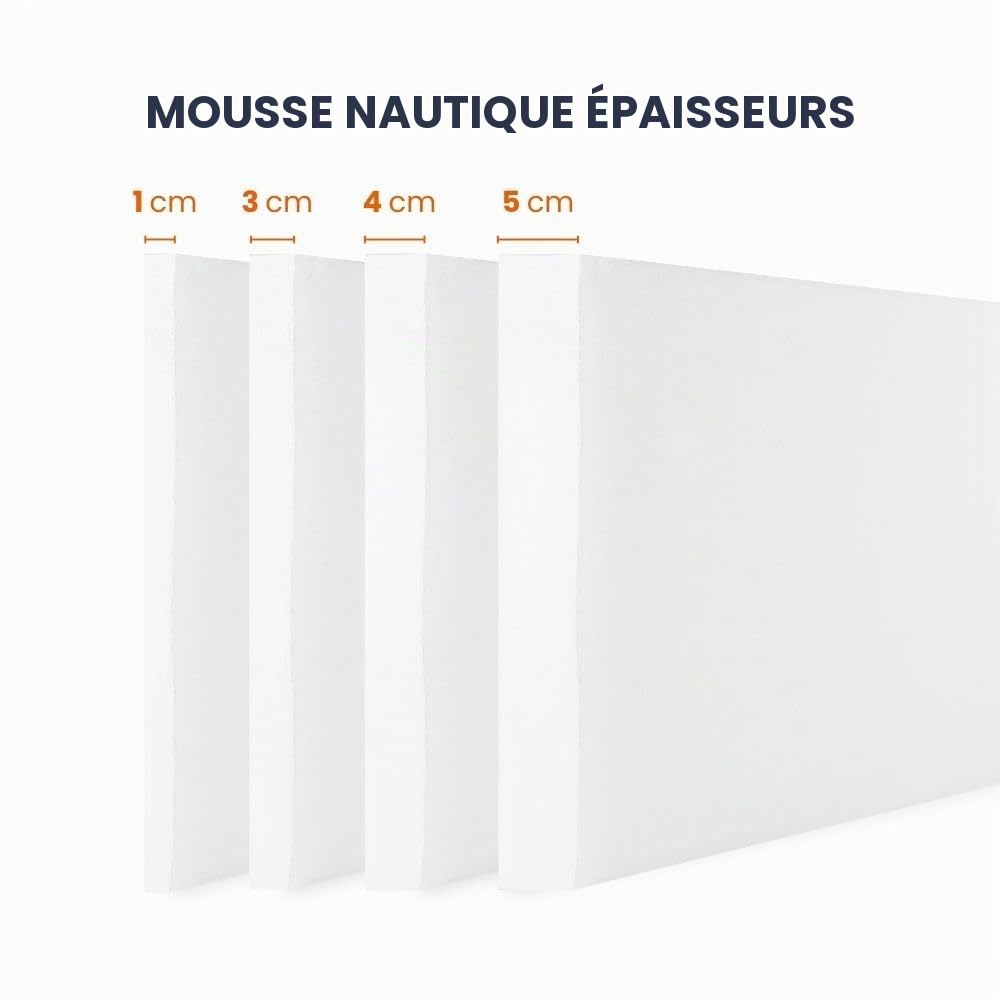 TENDAGGIMANIA Mousse pour rembourrage nautique cellulaire fermée imperméable – épaisseur 5 cm – Mesures personnalisables – Mousse pour rembourrage coussins bateau anti-moisissure – Facile à couper