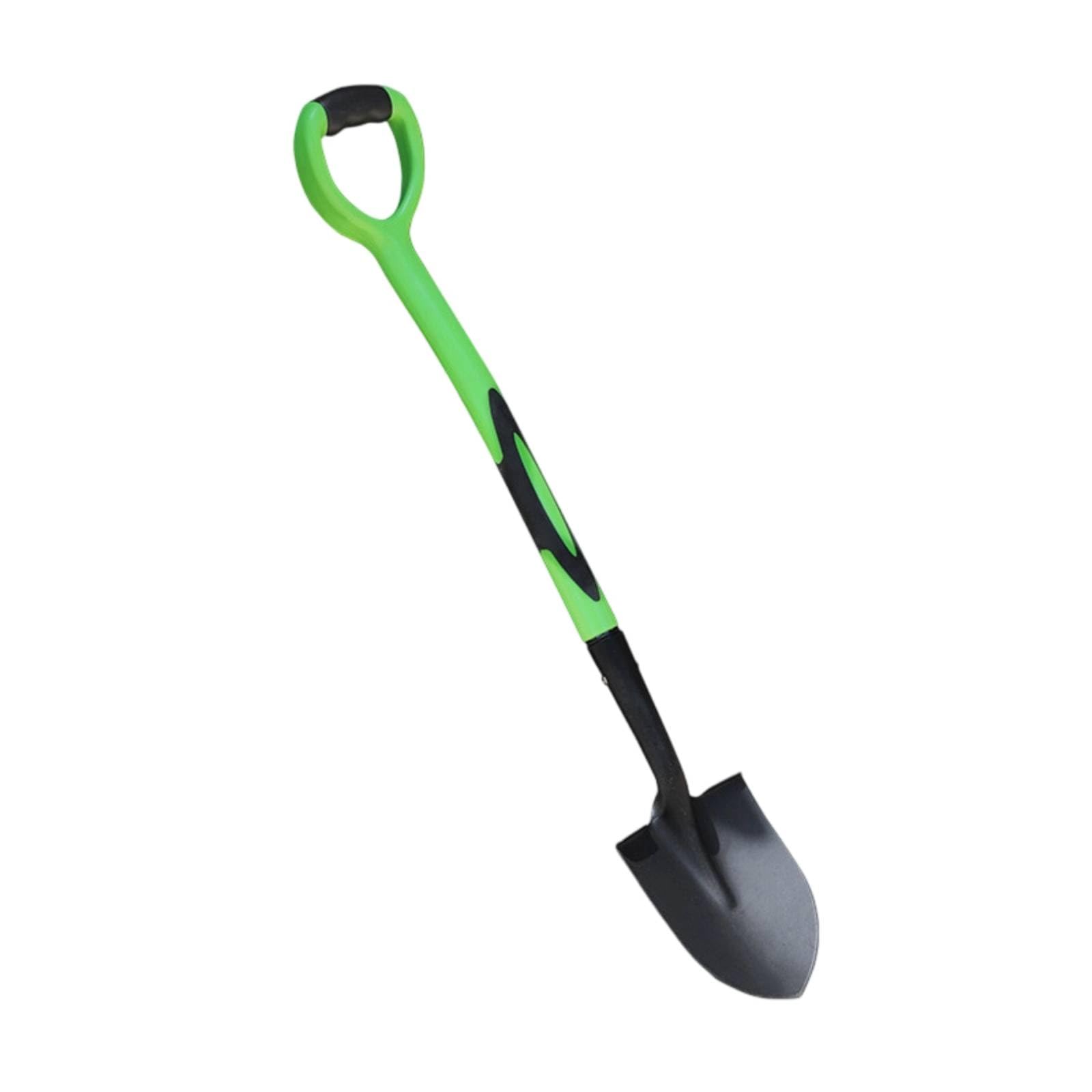 Pala Mango Circular Empuñadura Plástica Jardinería 1,5 Mm, Verde, Pala De Punta, Mango De Plástico Verde con Asa Circular