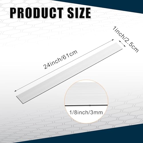 Image of Zonon 2 Pcs 6061 Aluminum Flat Bar 1 /8 Thickness x 1'' Width x 24 '' Length General Purpose Plate Metal Aluminum Bar