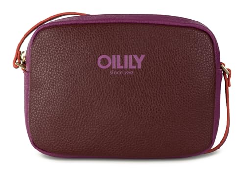 Bolso de hombro Oilily Xara en color chocolate decadent y burdeos con bandolera