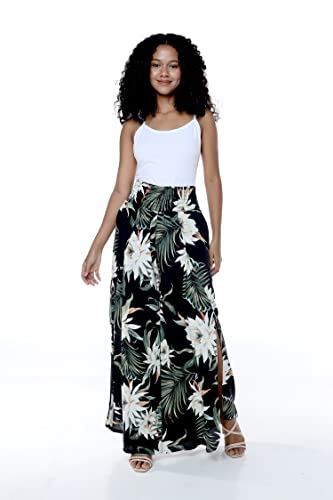 Image of Family Matching Hawaiian Clothes, Wispy Cereus Black | Lightweight 100% rayon • Family matching outfits • Tropical floral print • Beach vacations • Luaus • Cruises • Family photos