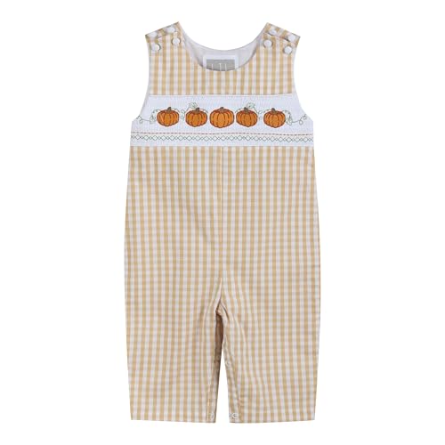 Baby Boys Light Blue Crosses Smocked Overalls