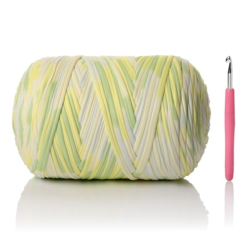 Image of 800G（228YDS） Tshirt Yarn for Crocheting，Chunky T-Shirt Yarn for Beginner Crochet Bags，Baskets，Coasters，Shoes，Clothes，DIY Crafts, Elastic Fabric Thick Hand Knitting (Bergamot)