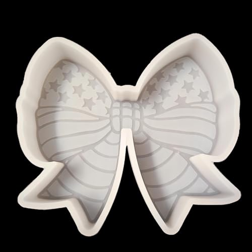 300+ Design Optional Fuehbur Bow with Stars Freshie-Mold Bow with Flag Pattern Silicone Mould for Car-Freshies Baking Aroma Beads - DIY Handmade Resin Mold