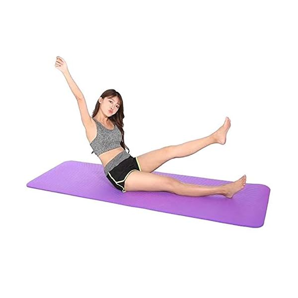 Yoga Mat Anti-Slip Yoga mat 10mm Fitness Equipment NBR Non-Slip Yoga Mat Classic Colors Fitness Pilates Mat for Outdoor Gym Exercise Dance Mat 18361cm (Color : Blue)