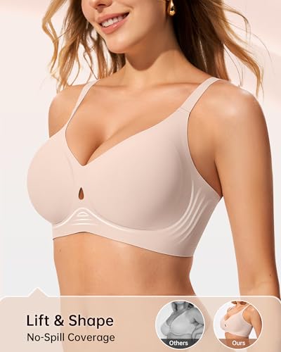Image of LetsJoli Wireless Bras for Women No Underwire Jelly Bras Seamless Push Up Full Coverage Bralettes Comfortable Everyday Bra