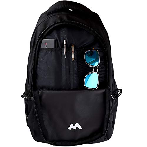Image of Wildcraft 2 3 Compartment Laptop Backpack with Rain Cover (Black)