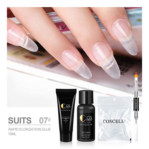 3 Colors Poly Nail Gel Kit with 36W LED Nail Lamp,6 Colors U V Gel Polish 2pcs Color Change Gel Polish, Top and Base Coat Nail Art Manicure Tools Set