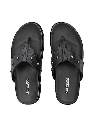 Image of San Frissco Men's Sandal with Cushioned Footbed /Ultra Soft Lightweight Durable Chappal with Bounce Back Upper Material /Festive Ethnic Wedding Slip on Slippers for Men