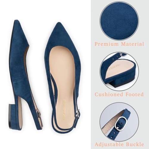 WONDERWAY Women Slingback Flat Pointed Toe Shoes for Dressy,Casual,Work,Wedding2