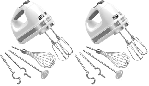 Image of KitchenAid 9 Speed Hand Mixer w /Accessories, KHM926, White (Pack of 2)