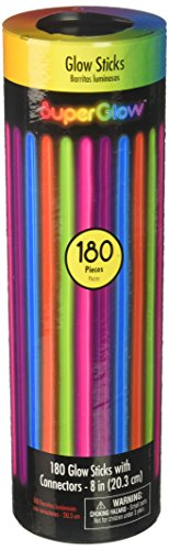 Bâtons fluorescents Amscan 310096.9 multicolores pour soirée 180 pièces