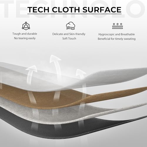 Sedia Gaming in tessuto con cuscino a molle insacchettate, Sedia Gamer da gioco ergonomica con funzione massaggiante, sedia da ufficio PC grande e alta con poggiaperiedi XXL,bianco - Sedia gaming - Immagine 4