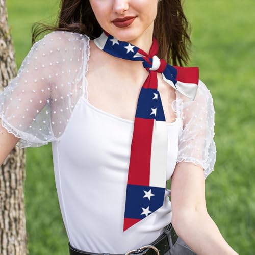 Flag of Texas printing Women's Fashion Scarf Silk Feeling Scarf Satin Head Scarf for Women Long silk scarf (satin).4