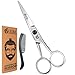 OCBA Forbici professionali per baffi, forbici da barba in acciaio inox, uso sicuro per sopracciglia (argento) immagine