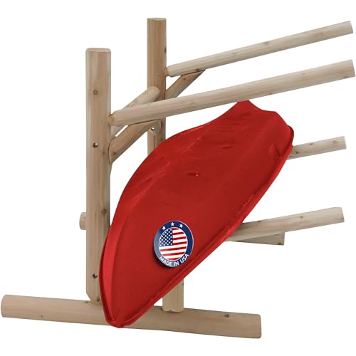 Log Kayak & Canoe Rack, 2-Place Freestanding Storage Stand