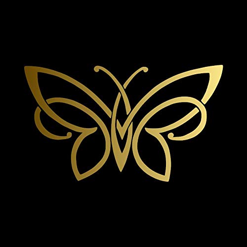 Unique Butterfly [Pick Color] Vinyl Transfer Sticker Decal for Laptop/Car/Truck/Window/Bumper (4" x 2.3", Gold)