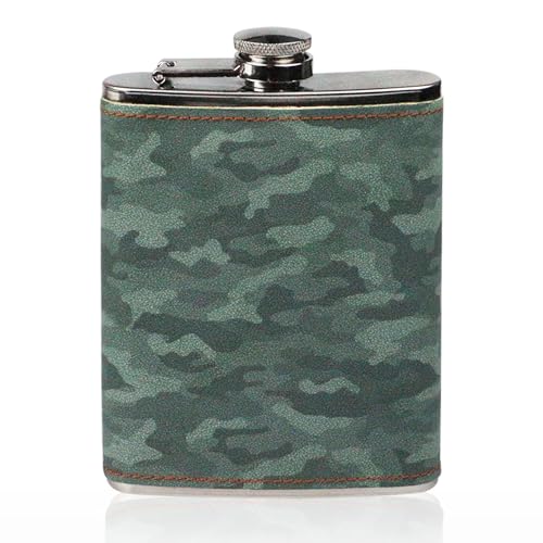 Flachmann edelstahl 260MLTragbare Weinflasche im Taschenformat, Geeignet für Bar-Party-Camping-Grill grün