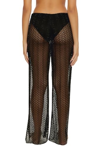 BECCA womens Golden Lace Crochet Pants, Casual, Split Leg, Beach Cover Ups for Women3